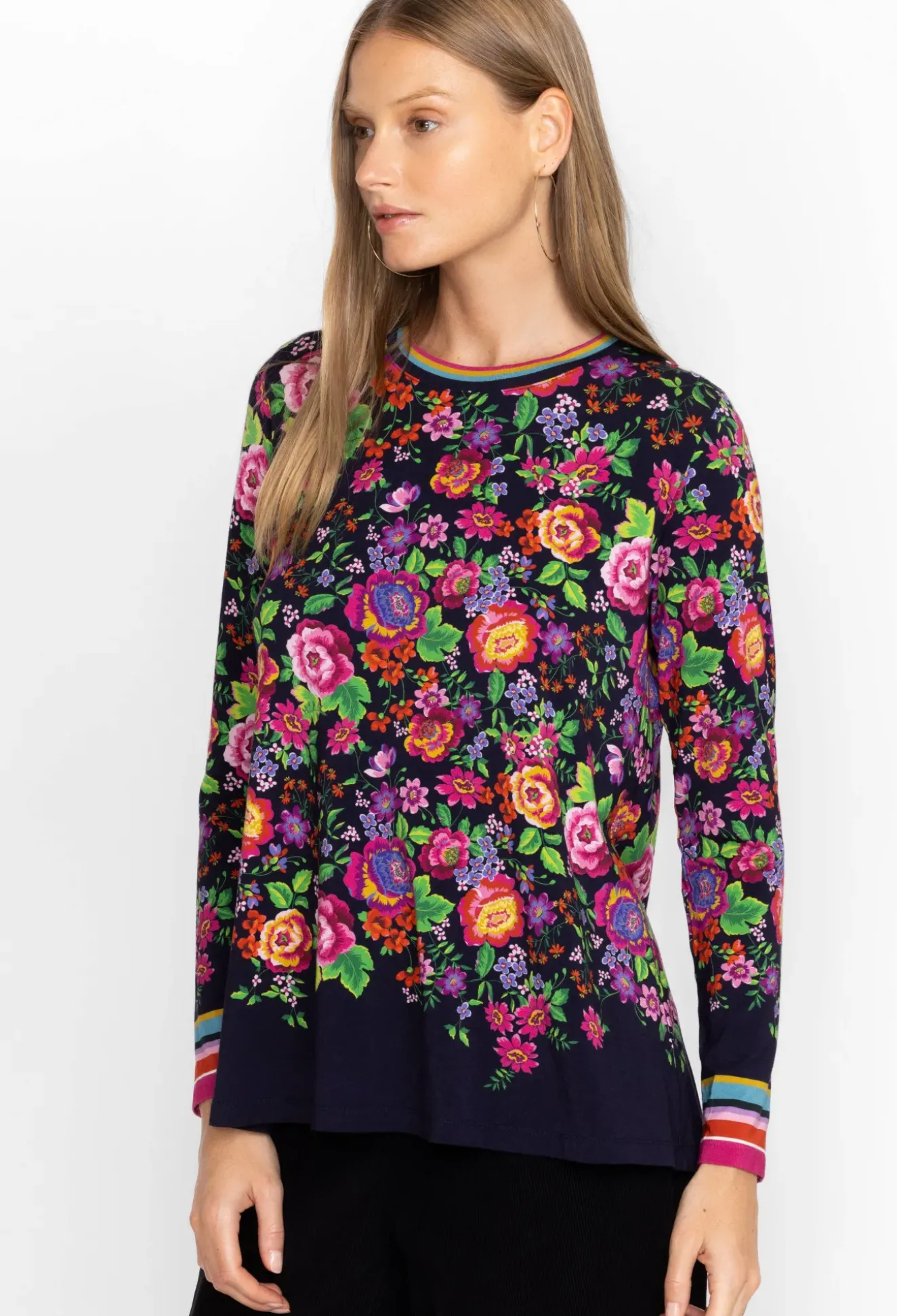 The Janie Favorite Long Sleeve Crew Neck Swing Tee