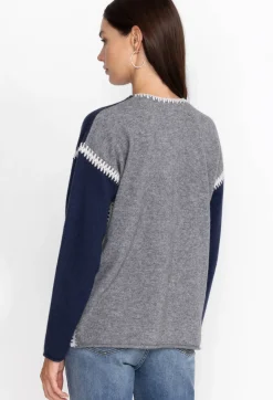 The Whipstitch V Neck Pullover - Color Block