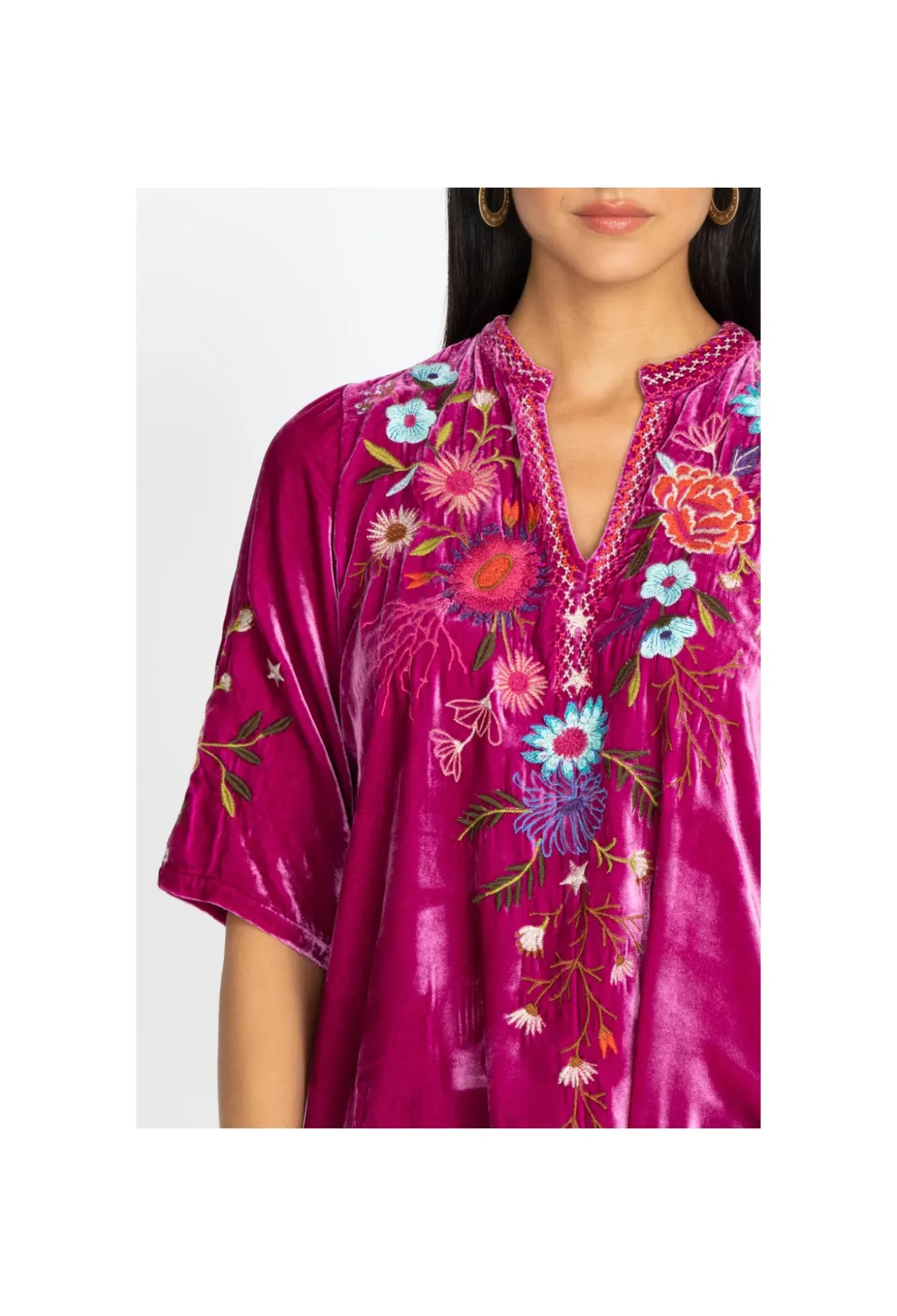 Ulla Velvet Easy V-Neck Blouse
