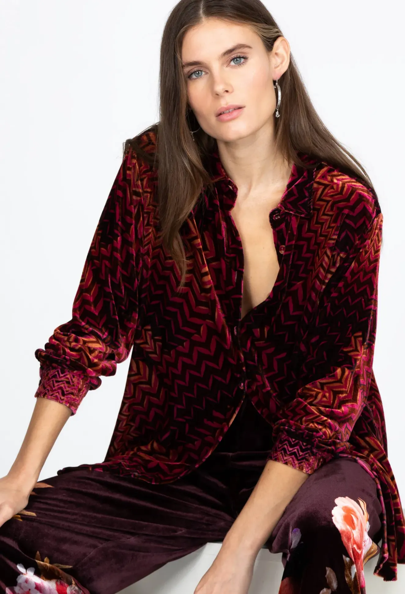Velvet Oversized Shirt