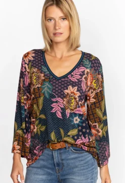 V-Neck Kimono Sleeve Tee