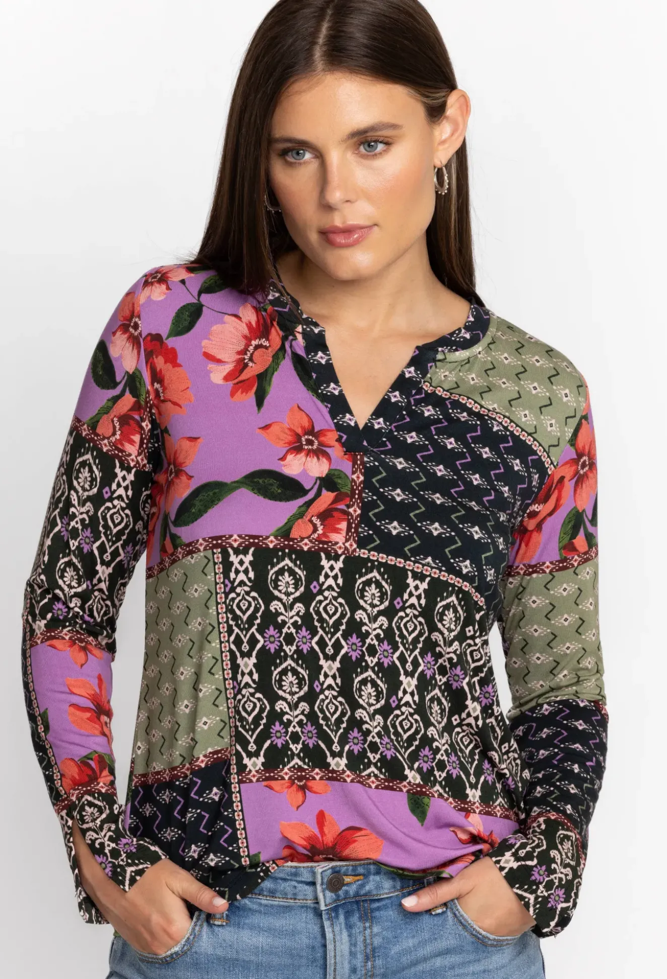 Zanda Split Neck Top